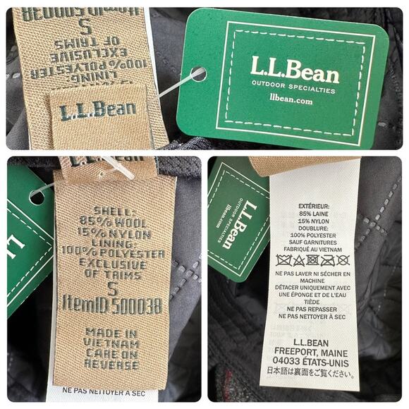 L.L. Bean Wool Plaid Winter Ear Flap Hat Gray Red Check Small - Picture 6 of 7